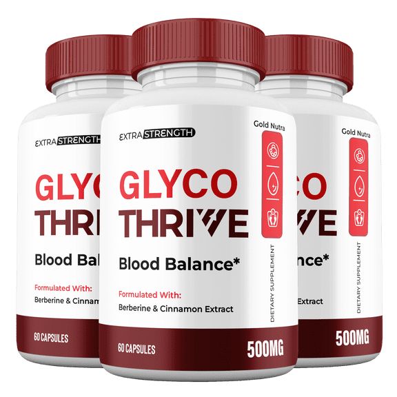 Glyco Thrive Balance Capsules, All Natural Premium Ingredients, Glyco Thrive Glycogen Balance Maximum Strength Blood Pills Berberine Supplement (3 Pack)