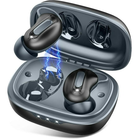 Sleep Earbuds, Mini ANC Wireless Earbuds Bluetooth 5.4 Headphones Deep Bass Stereo, 48H Playtime Ear Buds,Shadow Black