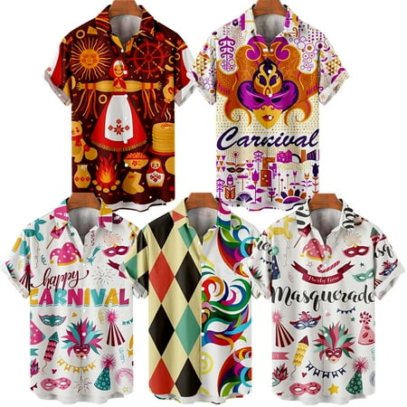 

MLFU Unisex Youth Party Button Down Short Sleeve Hawaiian Shirt Regular Holiday Clothing for Boys 5-14 Years