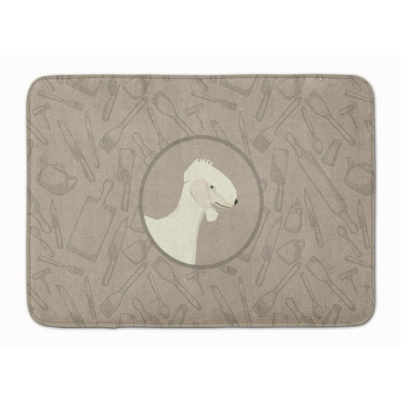 Bedlington Terrier In the Kitchen Machine Washable Memory Foam Mat