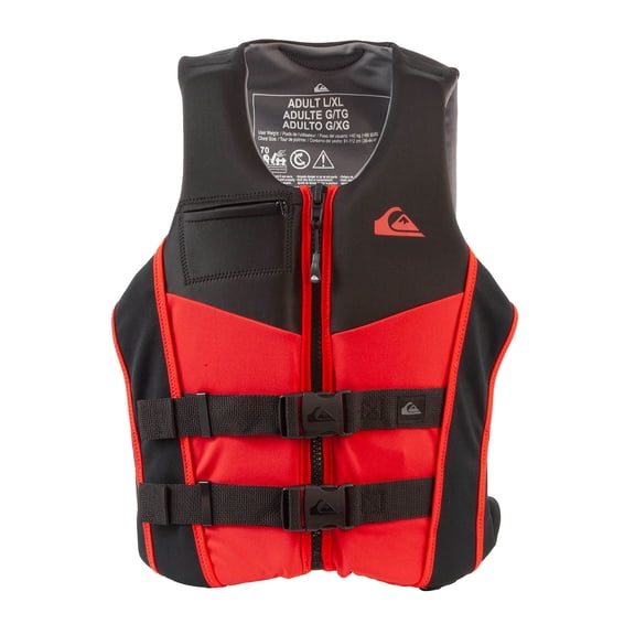 QUIKSILVER Men's Life Vest, USCG and Transport Canada Approved PFD, Level 70 Buoyancy Aids Evoprene Life Jacket for Boating Fishing Kayaking Water Sports - Dual Size