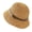 Khaki, variant on Handcrafted Grass Hat Women’s Hollow Crocheted Bucket-Shaped Sun Hat, Breathable Woven Sun Hat with Faux Leather Trim