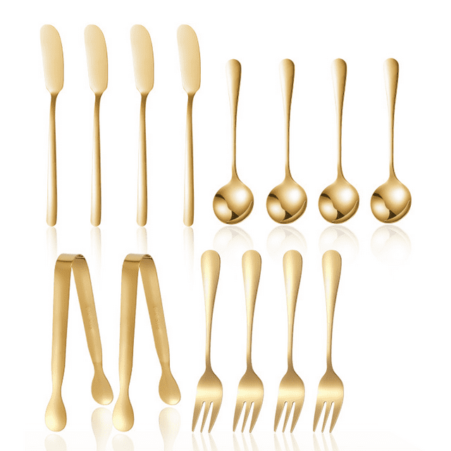 14 Pieces Cheese Butter Jam Spreader Knives Set Stainless Steel Cheese Slicer Butter Spreader Knives Charcuterie Boards Utensils Mini Serving Tongs Spoons and Forks for Pastry Making