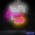 thumbnail image 3 of Handmadetneonsign All You Need Is Love Neon Sign, Sandwiches Wal Art, Sandwich Store Wall Decor 041777, 3 of 5