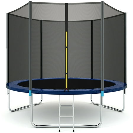 Gymax 10 FT Trampoline Combo Bounce Jump Safety Enclosure Net W/Spring Pad (Top 10 Best Trampolines)