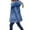 Blue, variant on Women Mid Length Lined Winter Parka Hooded Coat Trim Adjustable Waist Multi Cargo Pockets 1pc M-XXXL True To Size Plus Size Friendly