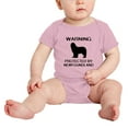 thumbnail image 2 of Warning: Protected by A Newfoundland Dog Funny Baby Bodysuit Newborn Clothes (Pink,18-24 Months), 2 of 5