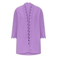 thumbnail image 4 of AURORA DY Under $10 Cardigan Sweaters for Women 3/4 Length Sleeve Open Front Cardigans Summer Lightweight Loose Casual Coat 2025 Purple XXXXL, 4 of 6