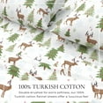 thumbnail image 3 of Great Bay Home 4-Piece 100% Turkish Cotton Flannel Sheet Set, California King, Deer, Trees, & Snow, 3 of 6