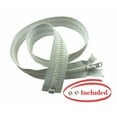 thumbnail image 2 of EZ-Xtend Lenzip #10 Separating Zipper for Canvas - Heavy Duty Cut to Length with Double Metal Locking Zipper Pull - Includes 2 Stainless Steel Zipper Bottom Stops (White, 60"), 2 of 8