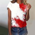 thumbnail image 4 of Virmaxy Haut à Manches Courtes Imprimé Halloween 2024 pour Femmes, Col Rond, Multicolore-26 S, 4 of 5