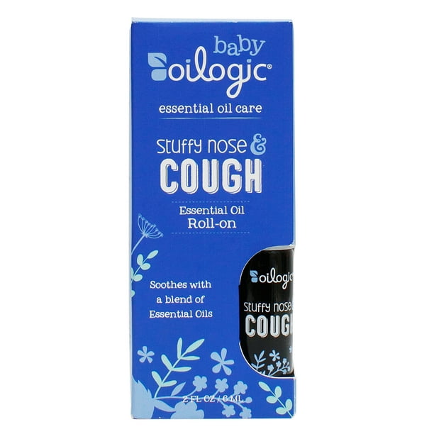 Oilogic Stuffy Nose & Cough, Baby Rollon Essential Oils for Stuffy