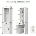 thumbnail image 3 of Sunvivi Tall Storage Cabinet With LED Light, Adjustable Shelves, and Barn Door - White, 3 of 8