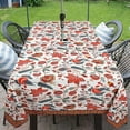thumbnail image 4 of Waterproof Outdoor Tablecloth with Umbrella Hole for Rectangle Table 60x84inch Paisley Patio Table Cloth with Zipper, 4 of 5
