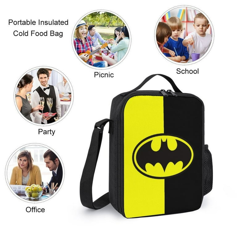 Kid Batman School Bag 3 Piece Backpack Set With Lunch Box And Pencilcase Casual Bookbag for Boys Girls
