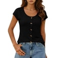 thumbnail image 2 of Molidfa Women's Crew Neck Graphic Print Casual Short Sleeve T-Shirt, 2 of 5