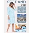 thumbnail image 3 of Casual Nights - Flannel Floral Long Sleeve Nightgowns for Women, Soft Lightweight Cotton & Lace Trim, Comfortable Lounging, Flower Blue Small, 3 of 7