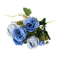 thumbnail image 4 of Ramo de rosas artificiales, ramo de rosas simulado para decoración de fiestas y bodas. Azul claro, 4 of 9
