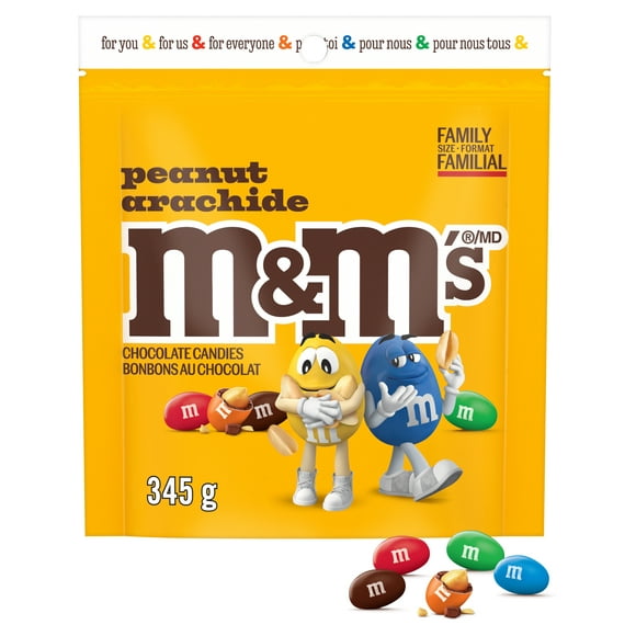 M&M’S, bonbons au chocolat au lait, arachide, format partage, 345 g E-M&MS M&MS ARACHIDES 345G