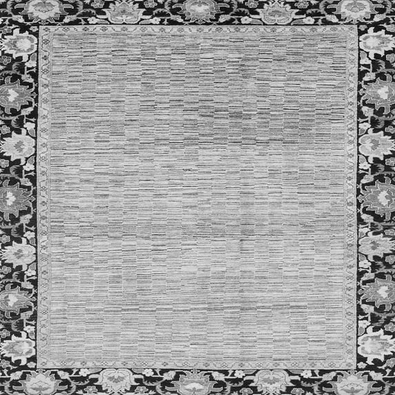 Ahgly Company Indoor Square Abstract Gray Modern Area Rugs, 6' Square