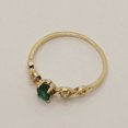 thumbnail image 3 of 2Ct Lab Created Emerald & Diamond Oval Cut Women's Engagement & Wedding Fancy Ring 14k Yellow Gold Plated, 3 of 4