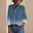 thumbnail image 4 of Floral Linen Shirt for Women Spring Summer Boho Front Button Down Tops Vintage Casual Long Sleeve Oversized Tees Top, 4 of 6