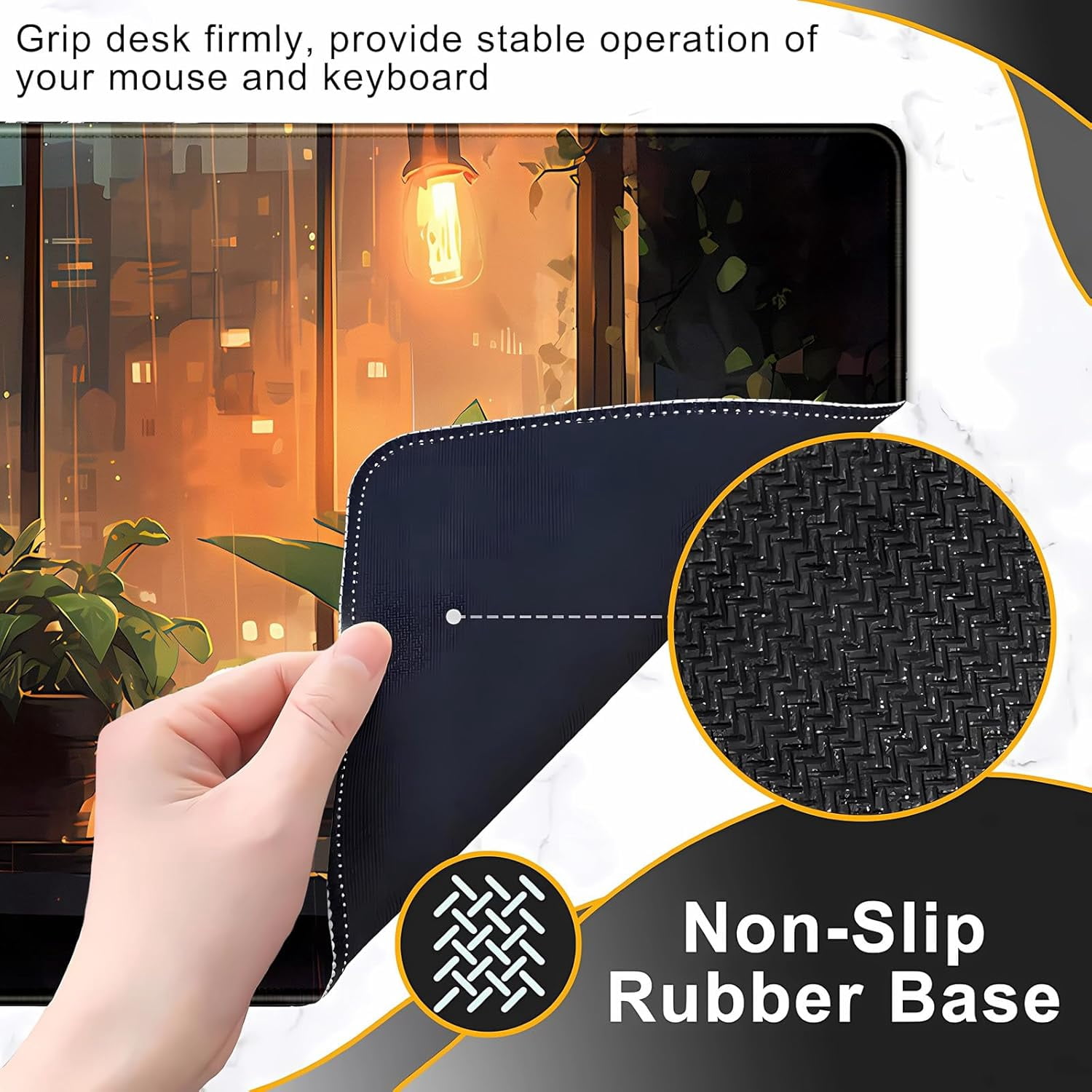 Black Cat Plants Desk Mat Large Gaming Mouse Pad 31.5''X11.8'' Extended Big Mousepad XL Cozy Lofi Desk Pad Cute Dark Academia Aesthetic Keyboard Mouse Mat Anime Office Decor Gift