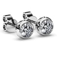 thumbnail image 4 of Pendientes SIGALIT Moissanite con bisel de 1 quilate en plata de ley, 4 of 6