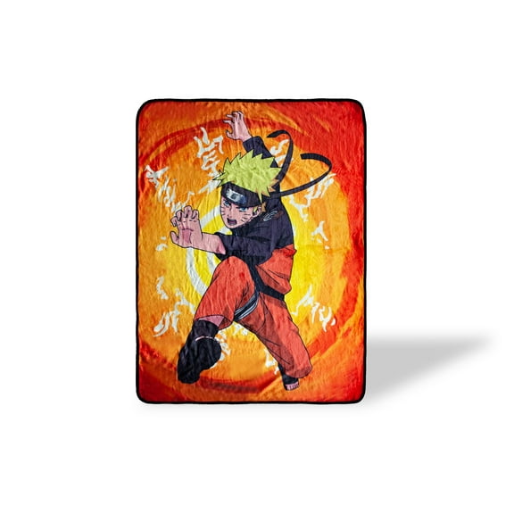 Naruto With Kanji Symbols Large Anime Fleece Throw Blanket | 60 x 45 Inches