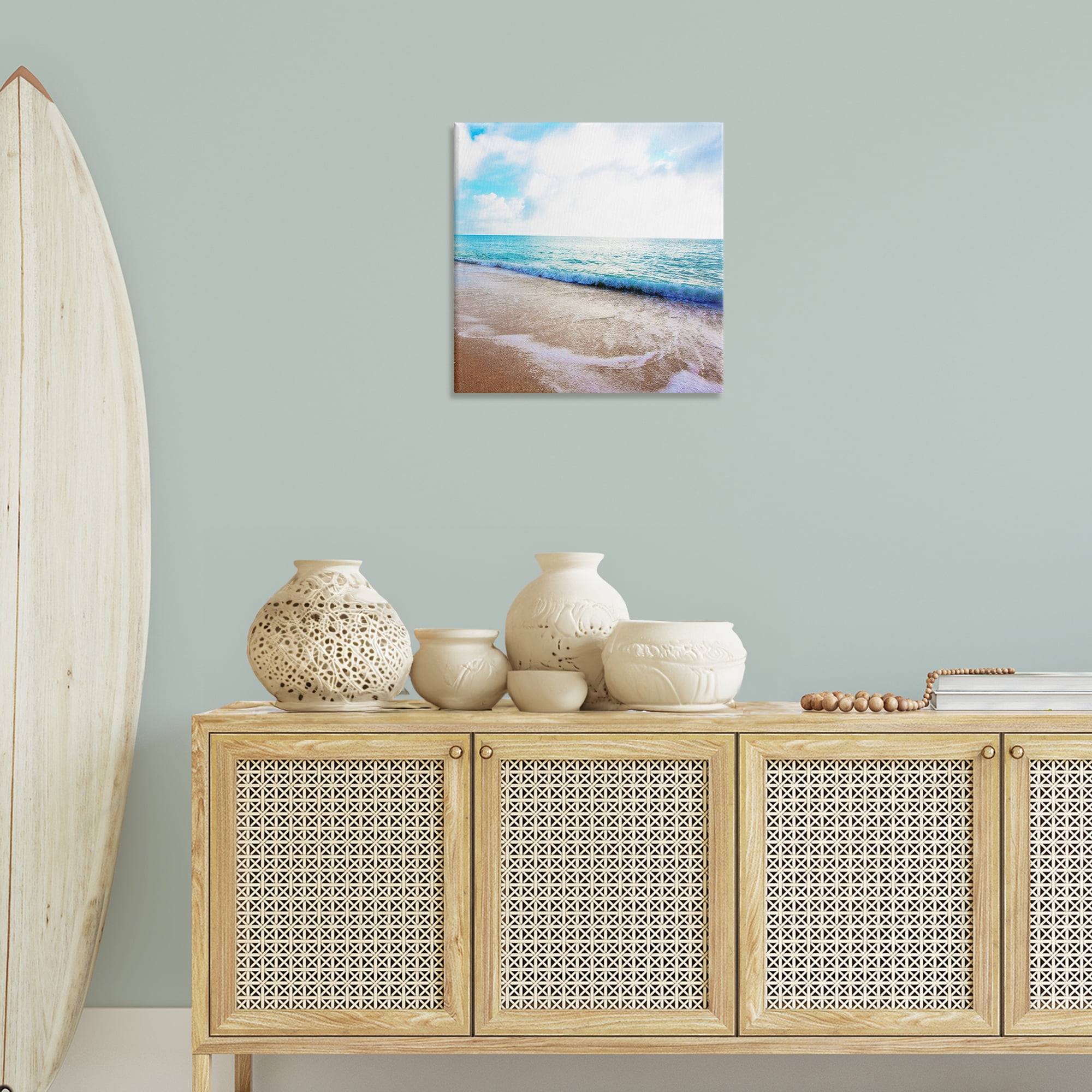 Stupell Industries Billowing Beach Wave Nautical & Beach Photography Wrapped Canvas Art Print Wall Art, 24 x 24