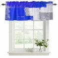 thumbnail image 2 of Blue Purple Grey Valances for Windows, Decorative Rod Pocket Window Valance Curtains, Geometric Oil Painting Abstract Modern Short Curtain Drapes for Kitchen/Living Room, 2 Panels, 42" W x 18" L, 2 of 8