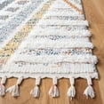 thumbnail image 3 of Safavieh Moroccan Fringe Billy Geometric Striped Shag Area Rug, Ivory/Gray, 5'3" x 7'6", 3 of 11
