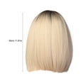 thumbnail image 3 of LHWEN Women's Short Hair Gradually Changing Color Synthetic Fiber Hair Cap Suitable For Women's Wigs Blonde Wig Beauty Salon Straight Hair Fun Lace Wavy Curls Braided Hair Synthetic Hair bohon, 3 of 7