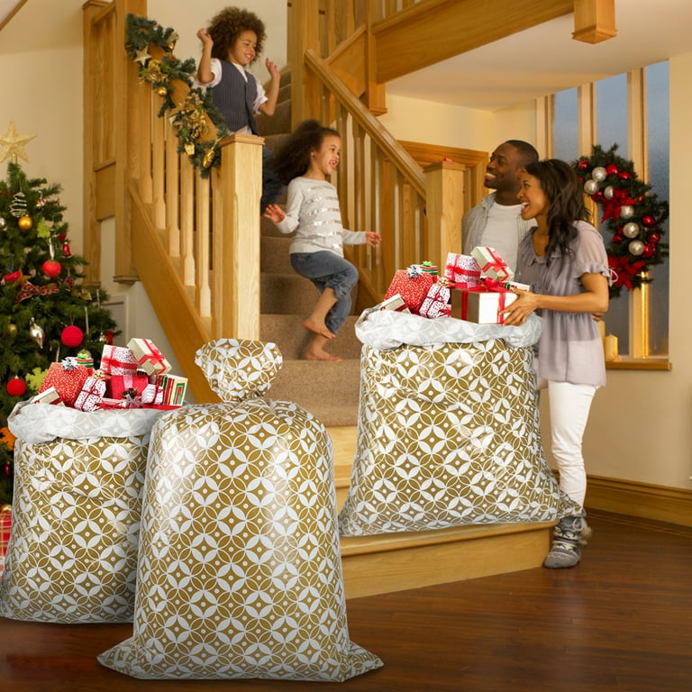 Walmart s 3Pcs XL Reusable Multipack Xmas Gift Bags Oversized 36 x 56 Santa Sacks Drawstring Jumbo Bags Walmart