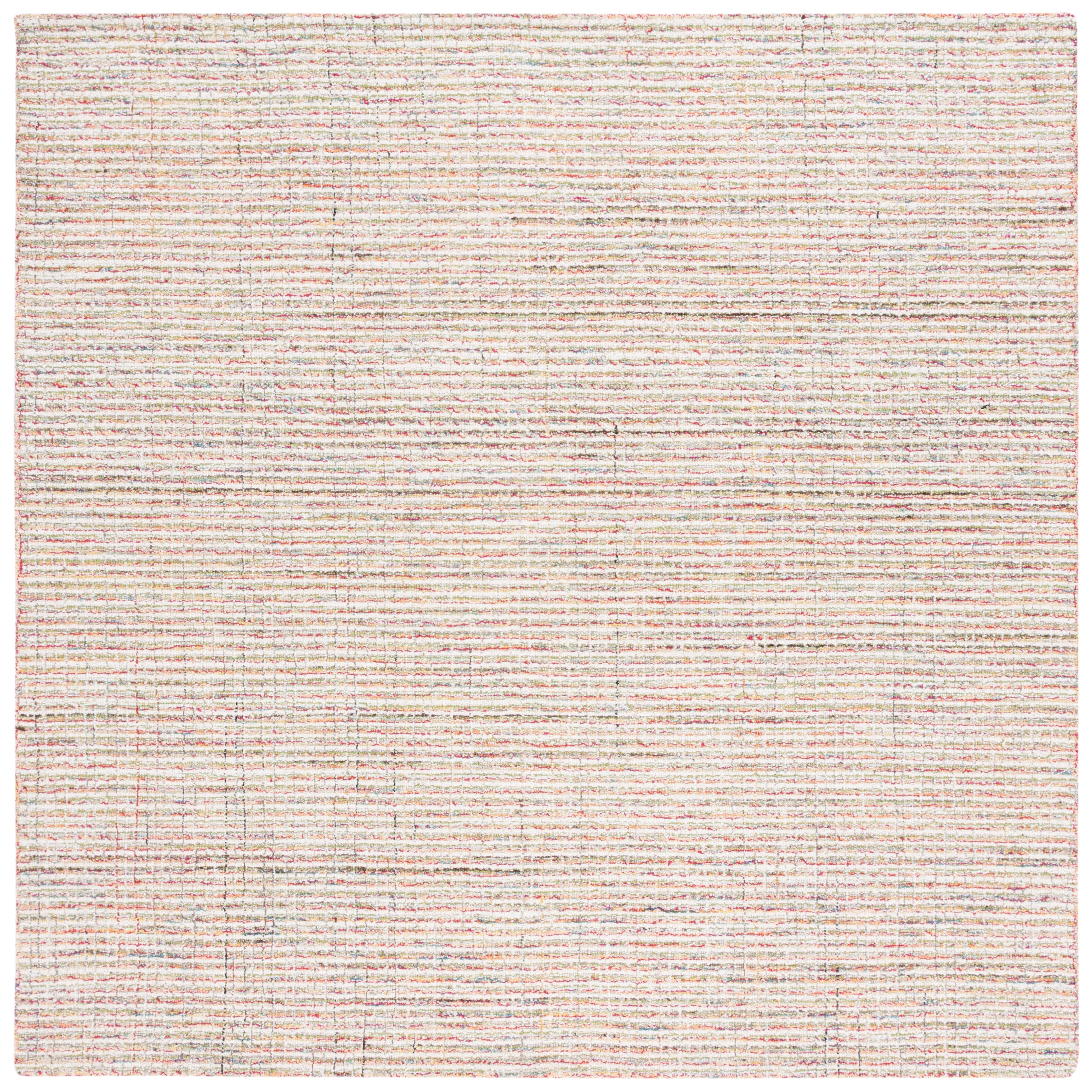 SAFAVIEH Abstract Fredrick Striped Area Rug, Red/Green, 6' x 6' Square