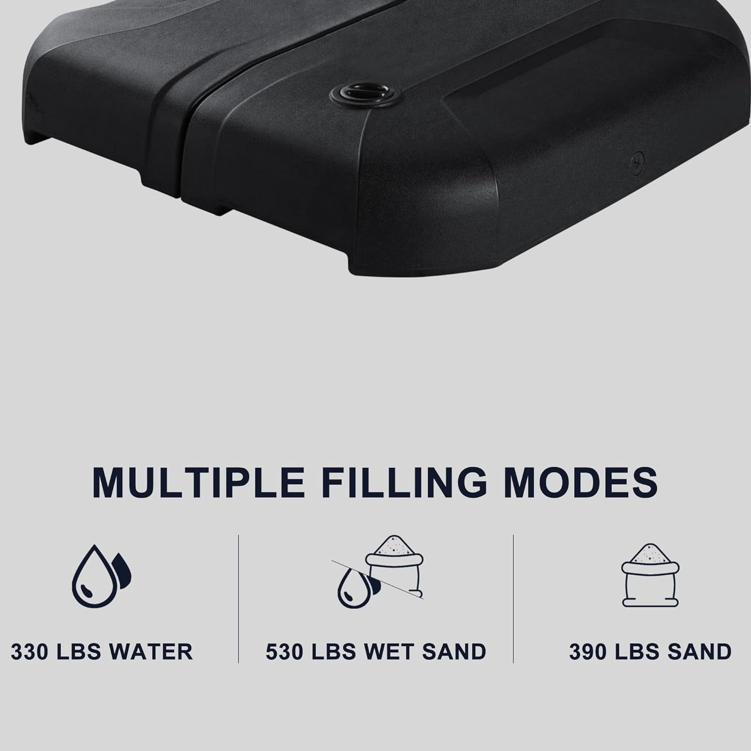PURPLE LEAF 40.94'' Heavy-Duty Patio Umbrella Stand Base Plate Sand/Water Filled -40.94'' X 40.55''X 7.48''