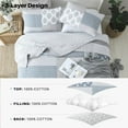 thumbnail image 5 of Bedduvit Queen Size Quilt Set - 100% Cotton Blue Gray Floral Real-Patchwork Plaid Striped Farmhouse Bedspread for Queen Bed, Reversible Lightweight Spring/Winter Comforter Bedding Set, 3-Piece 98"x90", 5 of 8