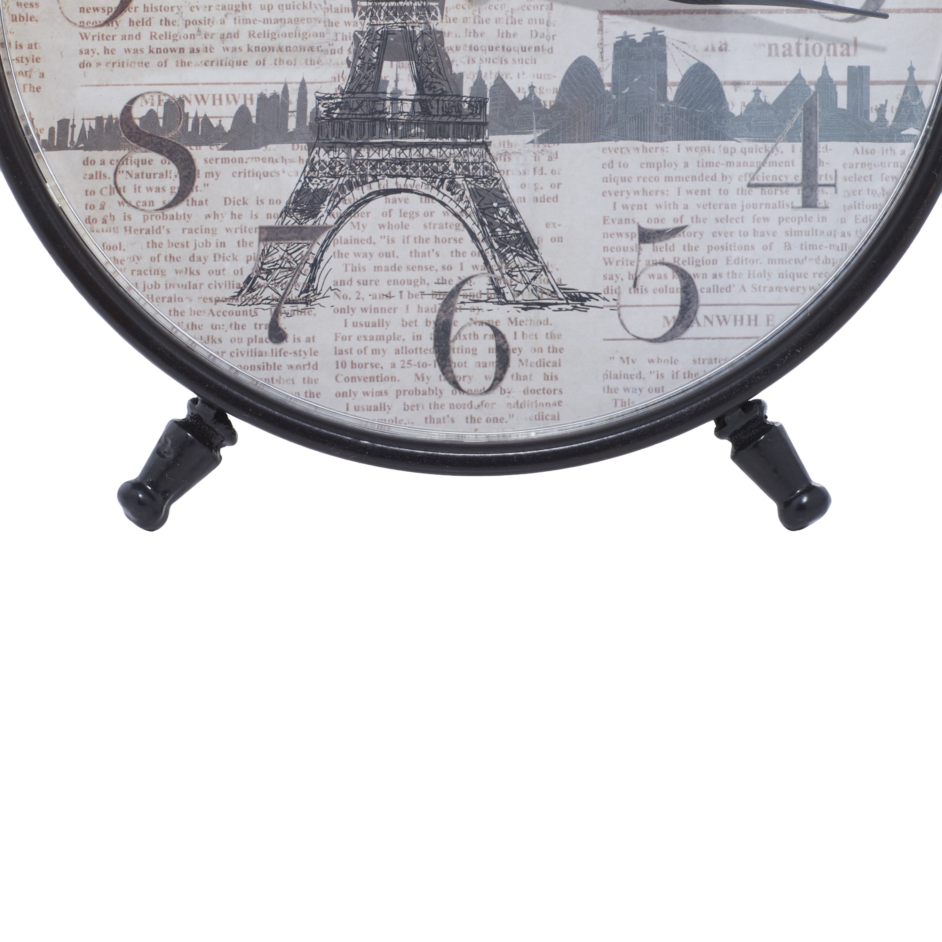 DecMode 12" Black Metal Ring Top Clock, Set of 4