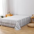 thumbnail image 2 of 4 Piece Bed Sheet Set King Size ,100% Microfiber White Geometric Printed , Lightweight Wrinkle Resistant Deep Pocket Fitted Sheet Sets, 2 of 6