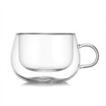 thumbnail image 1 of Djiypn Tasse à Café en Verre Double Isolation Transparente, Résistante à la Chaleur pour Boissons Chaudes et Froides, Maison, Bureau, Café, Design Moderne pour Amateurs de Thé, Espresso, 1 of 8