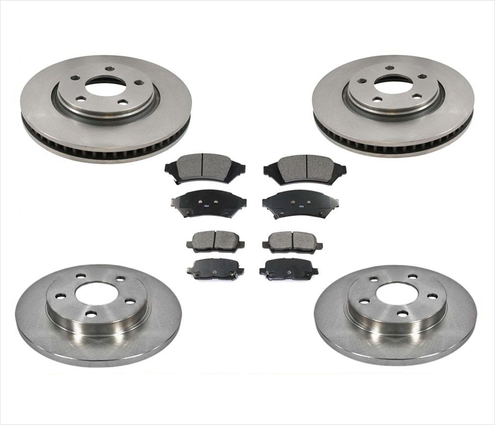 Front & Rear Brake Rotors With Ceramic Pads Fits For A 2004 Pontiac 