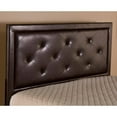 thumbnail image 3 of Becker Upholstered Queen Headboard with Metal Bed Frame, Brown Faux Leather, 3 of 5