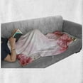 thumbnail image 6 of Valentine Soft Flannel Fleece Blanket, Framework with Romantic Roses with Leaves Bridal Wedding Marriage Corsage, Cozy Plush for Indoor and Outdoor Use, 60" x 80", Pink Coral Green, by Ambesonne, 6 of 6
