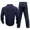 thumbnail image 4 of Mens Casual Long Sleeve Button Down Shirt And Pants Set Lightweight Breathable Two Piece Outfit For Everyday Wear, 4 of 4