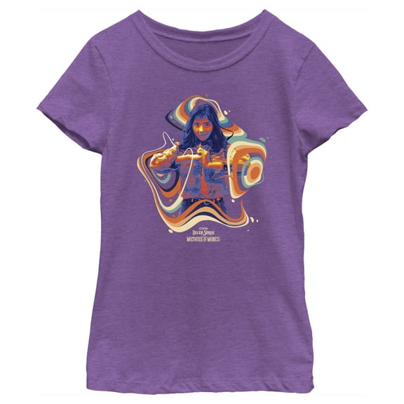 Girl's Marvel Doctor Strange in the Multiverse of Madness Groovy Chavez Graphic Tee Purple Berry X Large