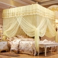 thumbnail image 4 of Luxury PrincessThree Side Openings Post Bed Curtain Canopy Netting Mosquito Net Bedding (L), 4 of 8