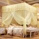 thumbnail image 3 of Cortina de cama de tres lados estilo princesa real con mosquitero, decoración de dormitorio de lujo (tamaño S), 3 of 8
