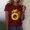 A10 Wine, variant on Xdegoge Summer Tops for Women Graphic Tee with Bold Sunflower and Butterflies Casual Crewneck Short Sleeve Shirts Unique Floral Tops and Tunics with Black Outline