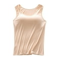 thumbnail image 7 of Hauaitttt Womens Solid Tank Tops with Built In Padded Bra Basic Breathable Tank Tops 1xl Tops for Women Fancy Top Women Tang Tops Undershirt Top Seamless Tops Athletic Tops Junior Top Loose Top Satin, 7 of 7