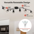 thumbnail image 4 of Bestco 6-Light Track Lighting Fixture with Adjustable Heads &GU10 Light Bulbs Black, 4 of 13